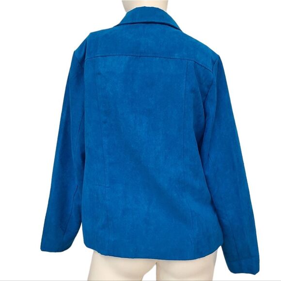 Studio Works Cobalt Blue Faux Suede Jacket 12P - Picture 4 of 8